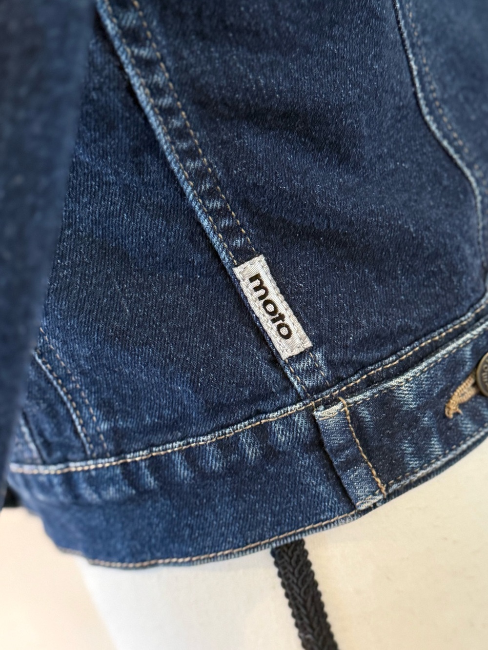 Moto - Dark Blue Denim Jacket size 8 - Picture 2 of 7